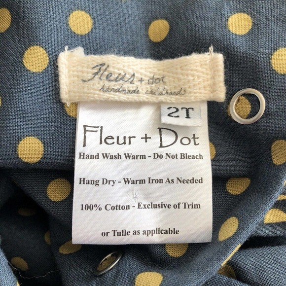 Fleur + and Dot Handmade Childhoods Dress Good Golly Polka Dot Girls Sz 2T USA - Picture 3 of 8